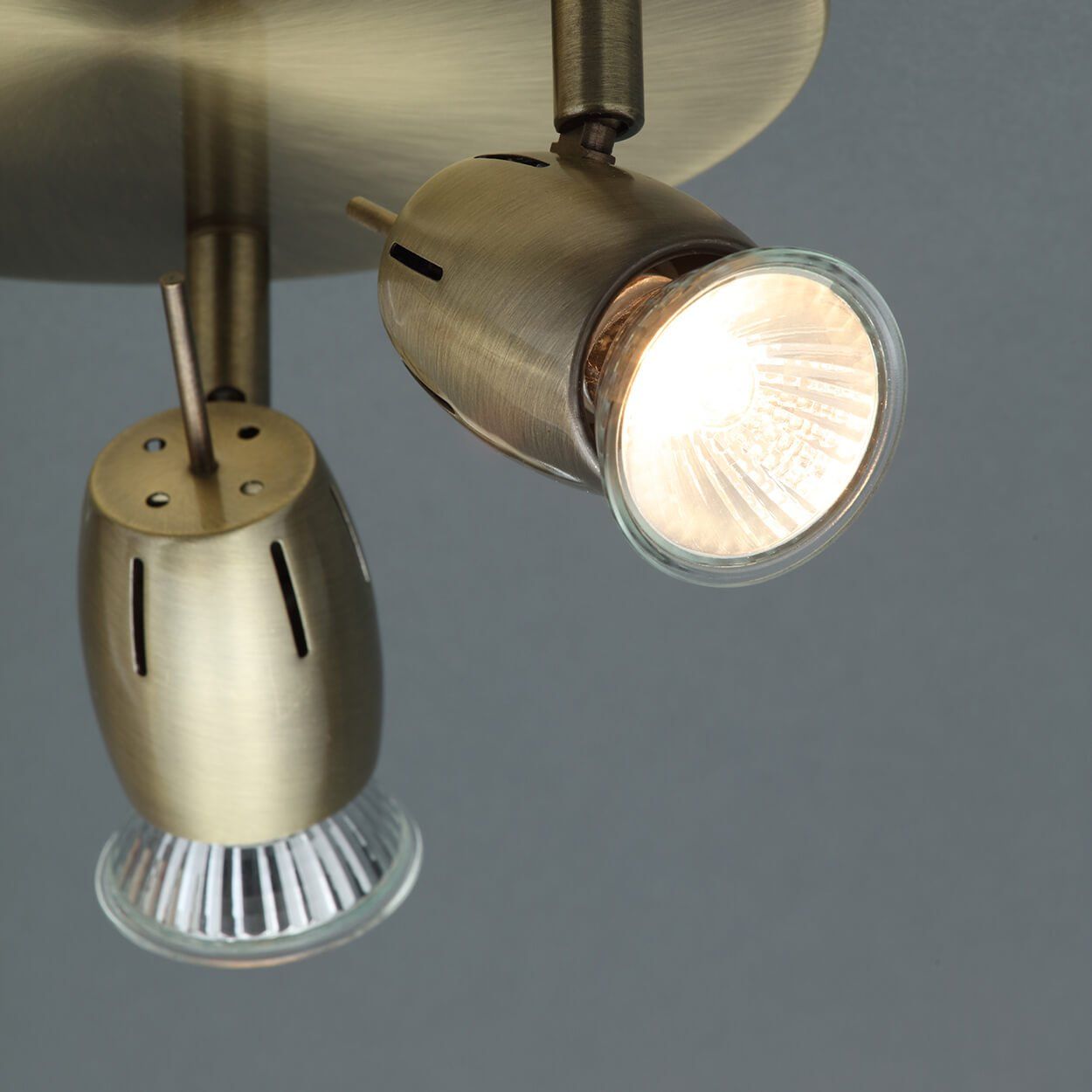 Pluto 3 light Spotlight Plate Antique Brass