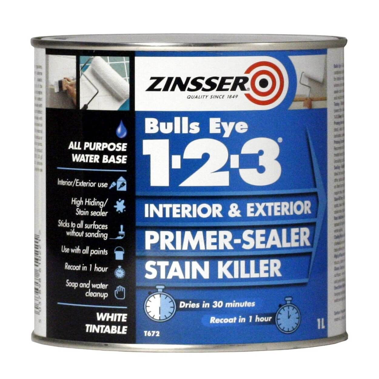 Zinsser Bulls Eye 1-2-3 Primer Sealer 1Ltr