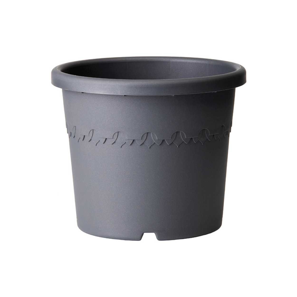 Algarve Cilindro Planter & Wheels Anthracite 48cm