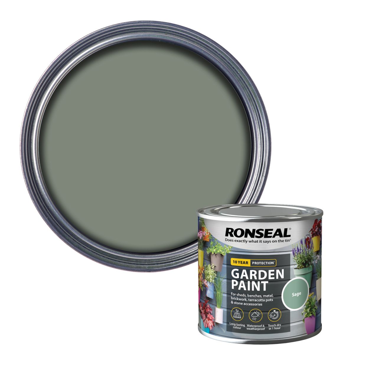 Ronseal 250ml Garden Paint Sage