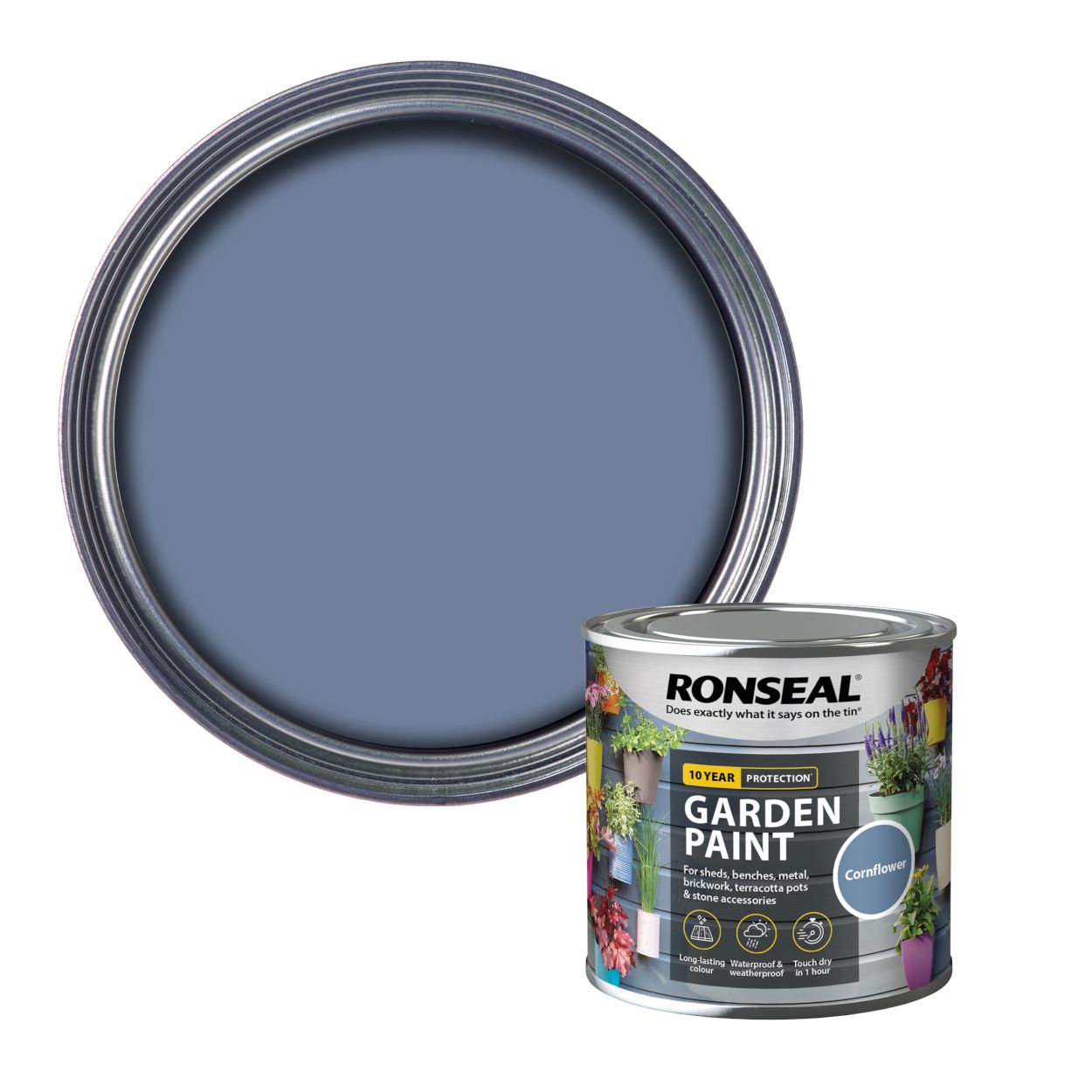 Ronseal 250ml Garden Paint Cornflower