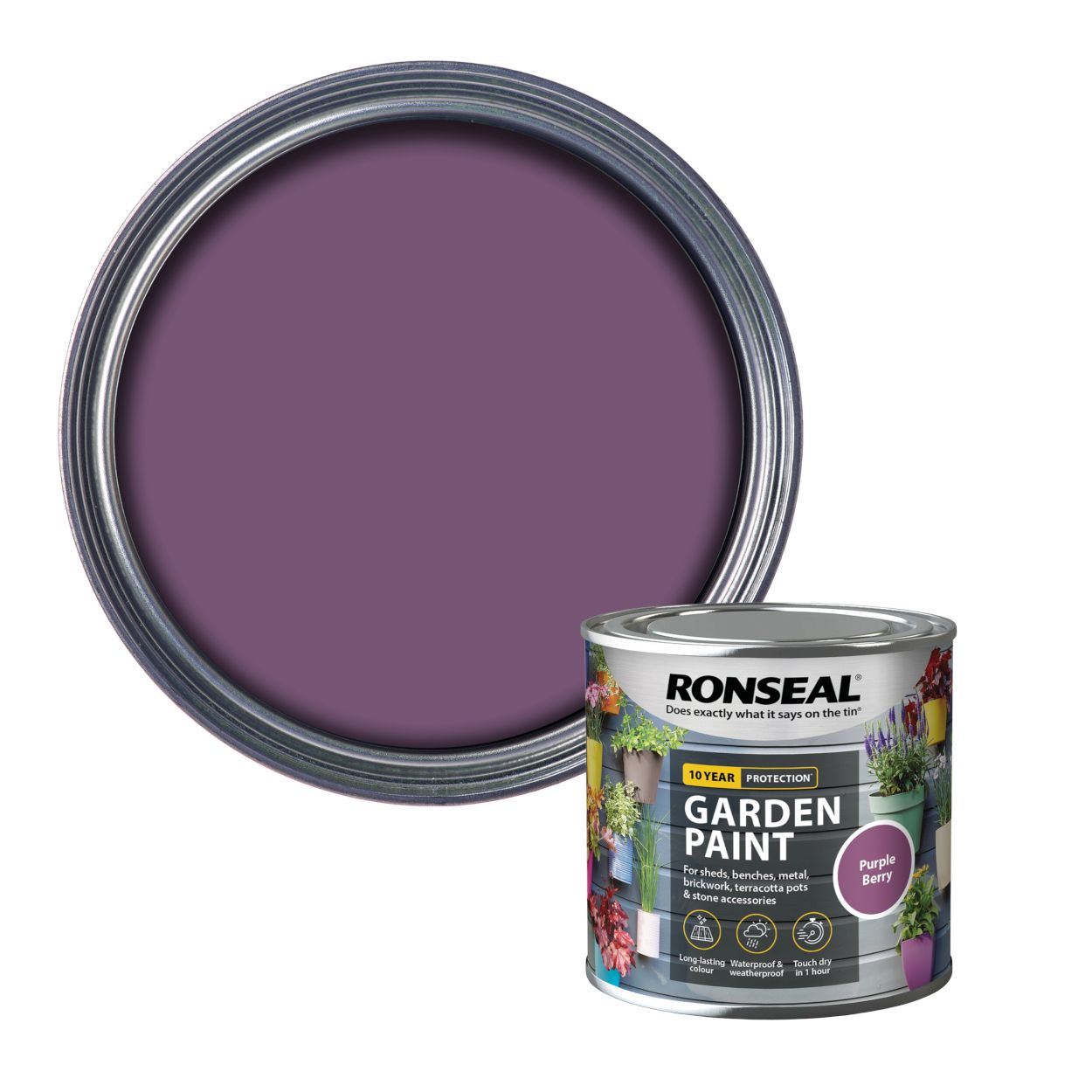 Ronseal 250 ml Garden Paint Purple Berry