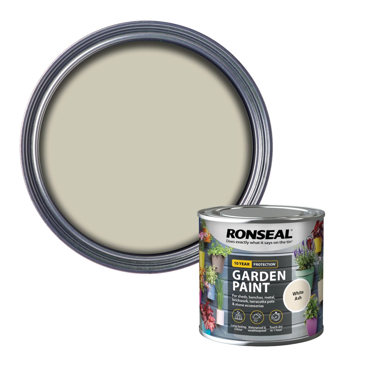 Ronseal 250ml Garden Paint White Ash
