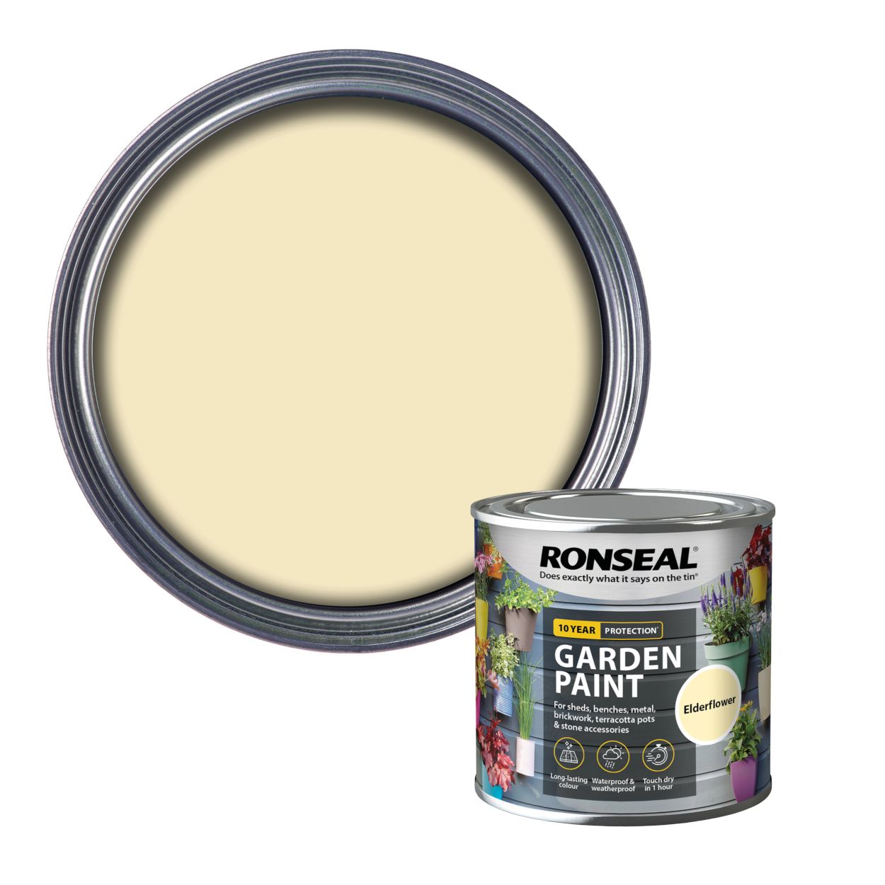 Ronseal 250ml Garden Paint Elderflower