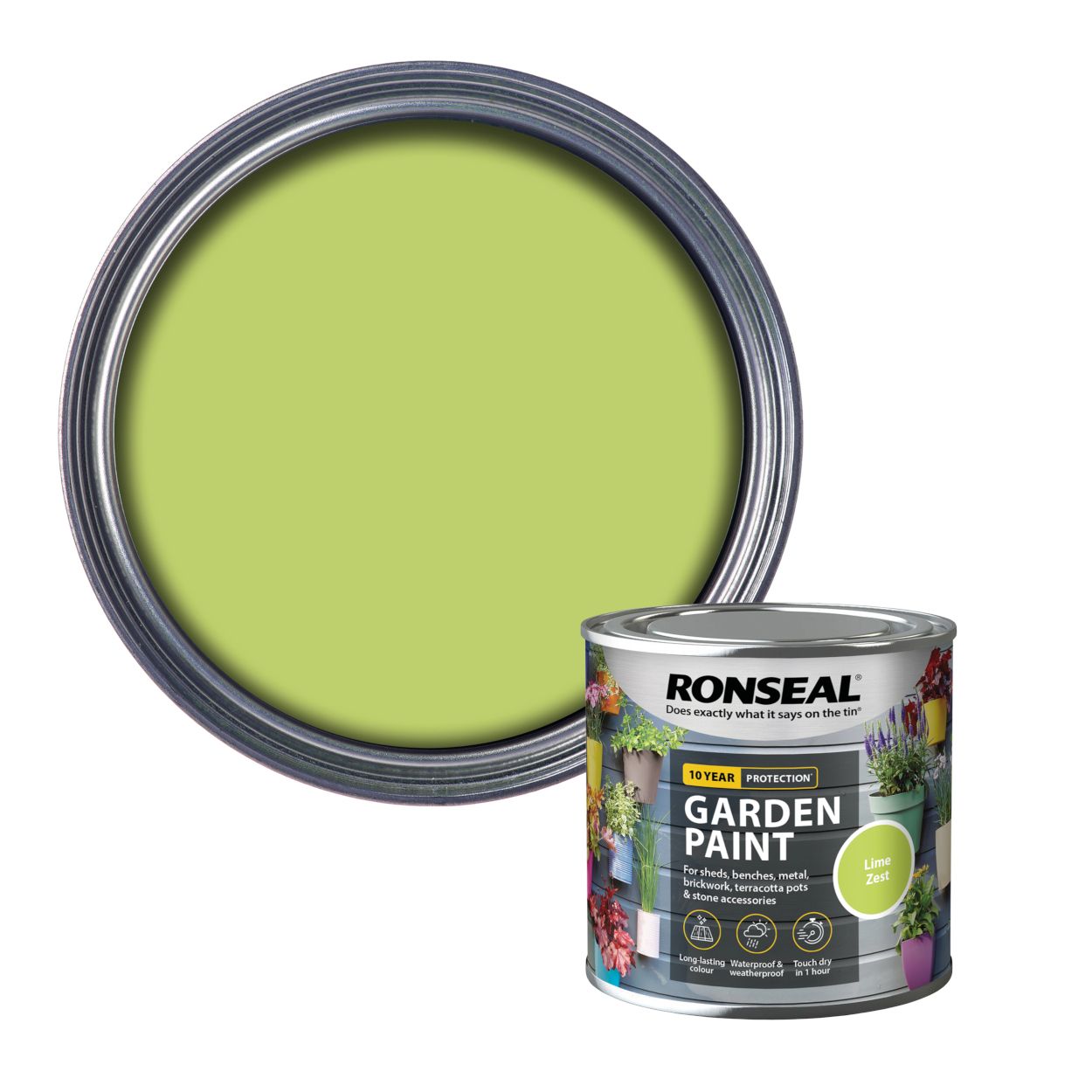 Ronseal 250ml Garden Paint Lime Zest