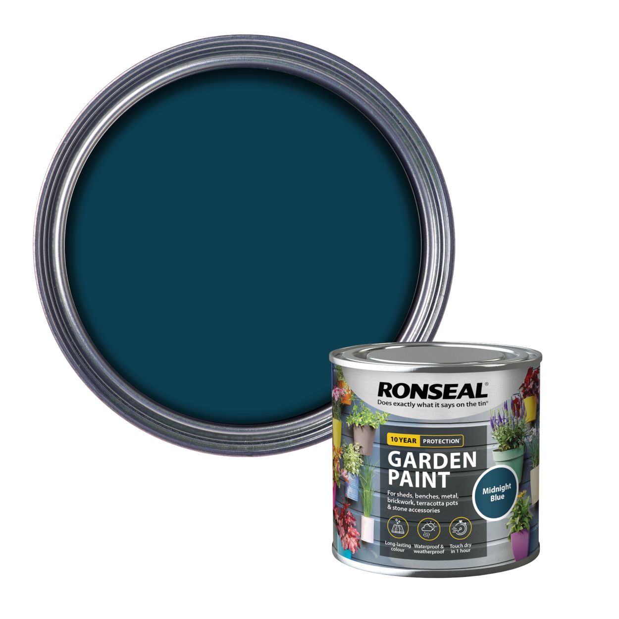 Ronseal 250ml Garden Paint Midnight Blue