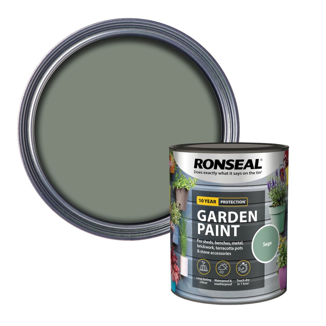 Ronseal 750ml Garden Paint Sage