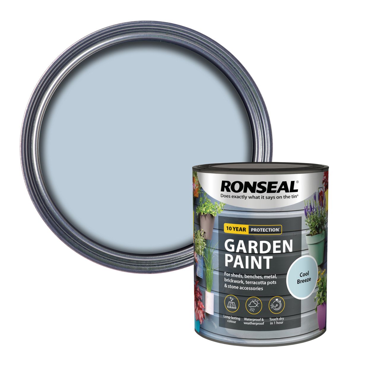 Ronseal 750ml  Garden Paint Cool Breeze