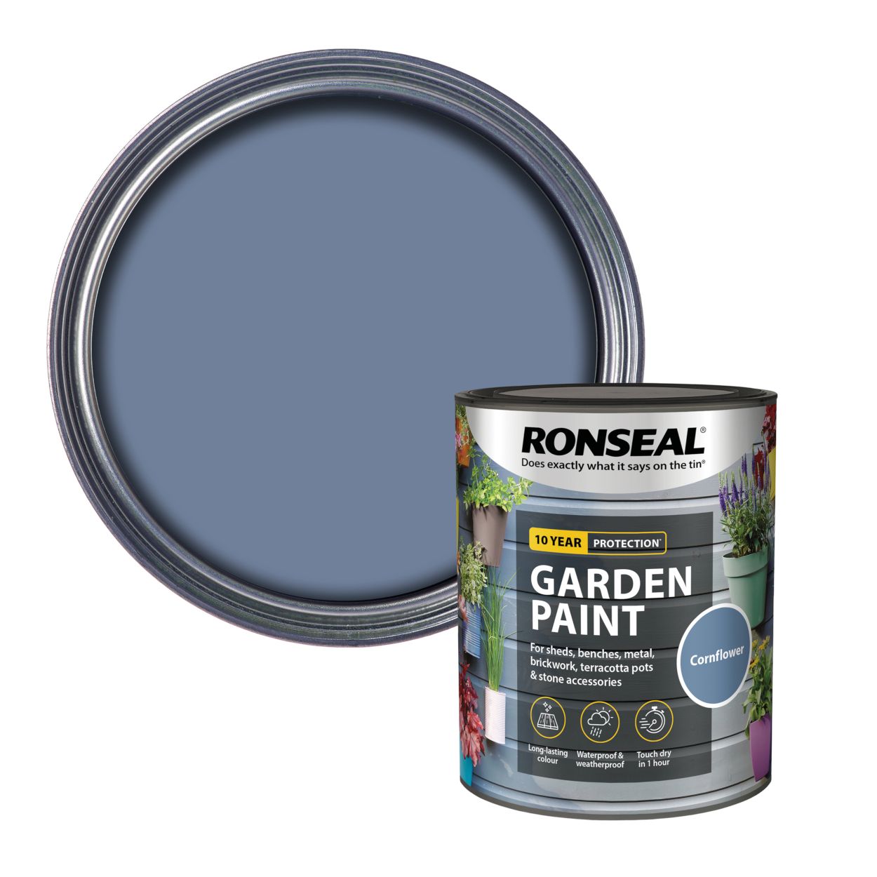 Ronseal 750ml Garden Paint Cornflower