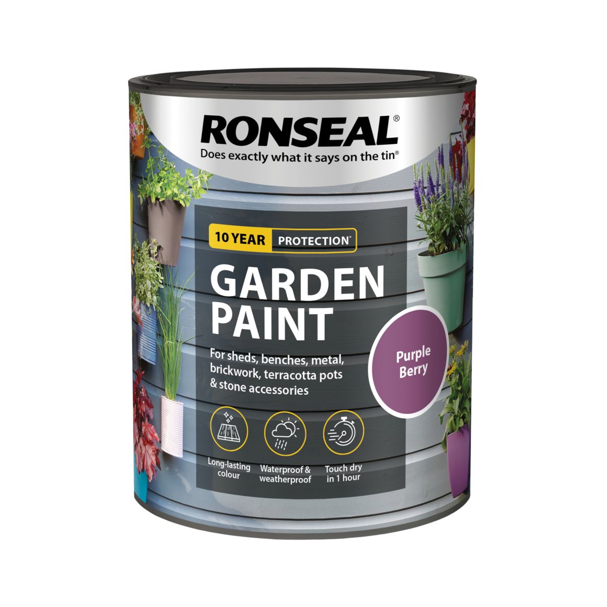 Ronseal 750ml Garden Paint Purple Berry