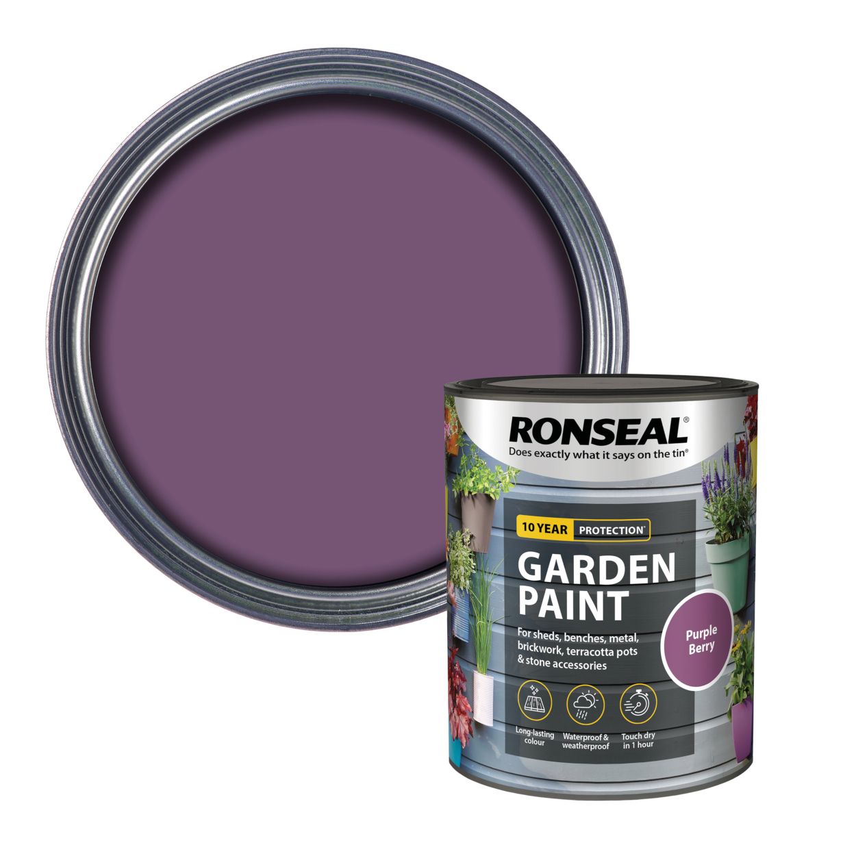 Ronseal 750ml Garden Paint Purple Berry