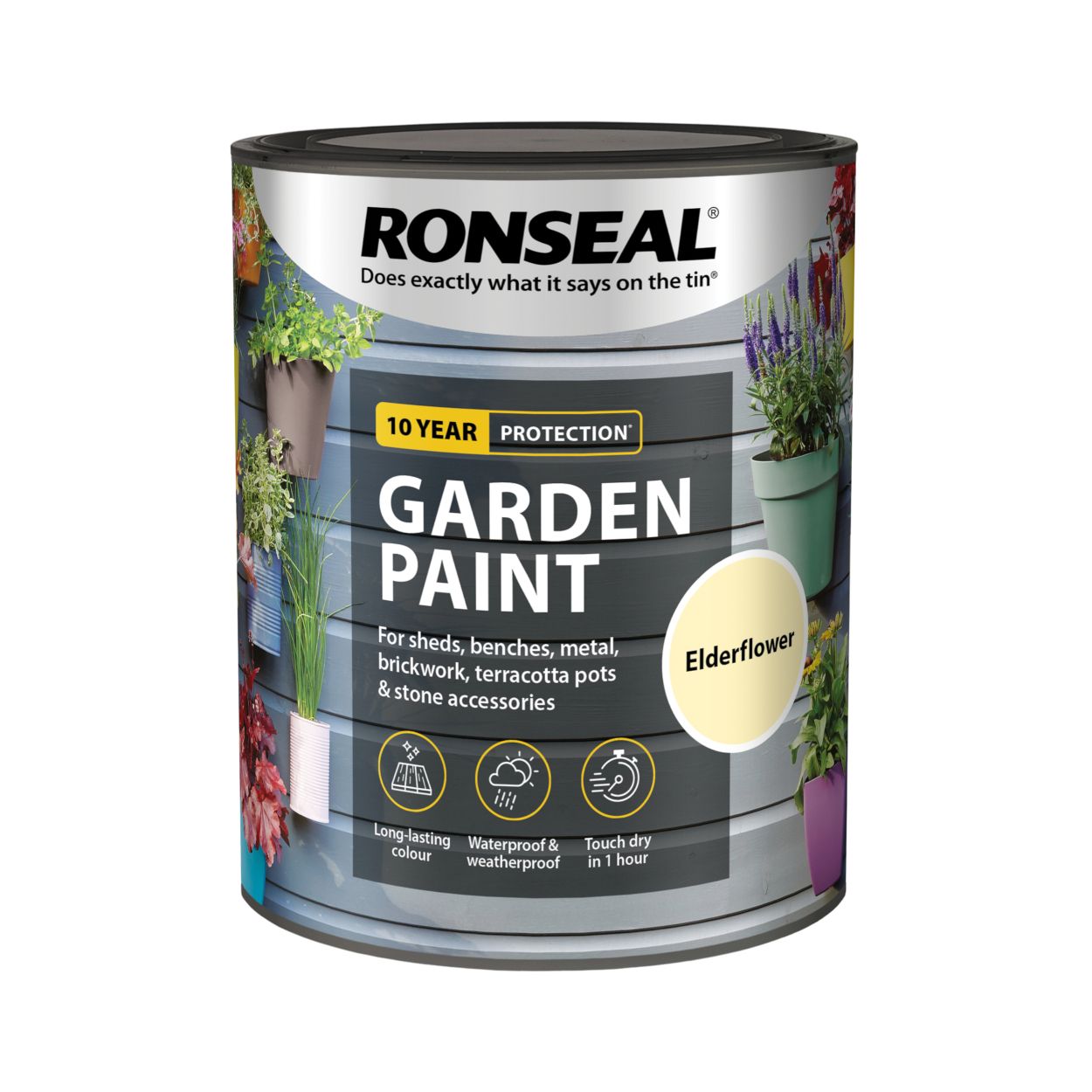 Ronseal 750ml Garden Paint Elderflower