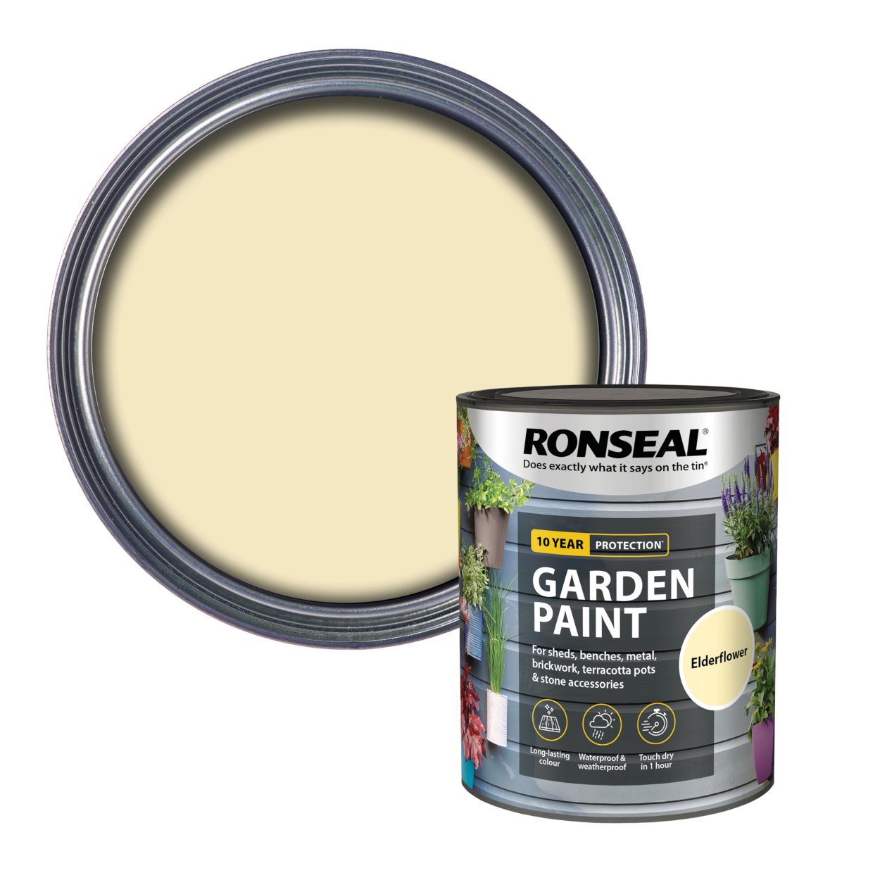 Ronseal 750ml Garden Paint Elderflower