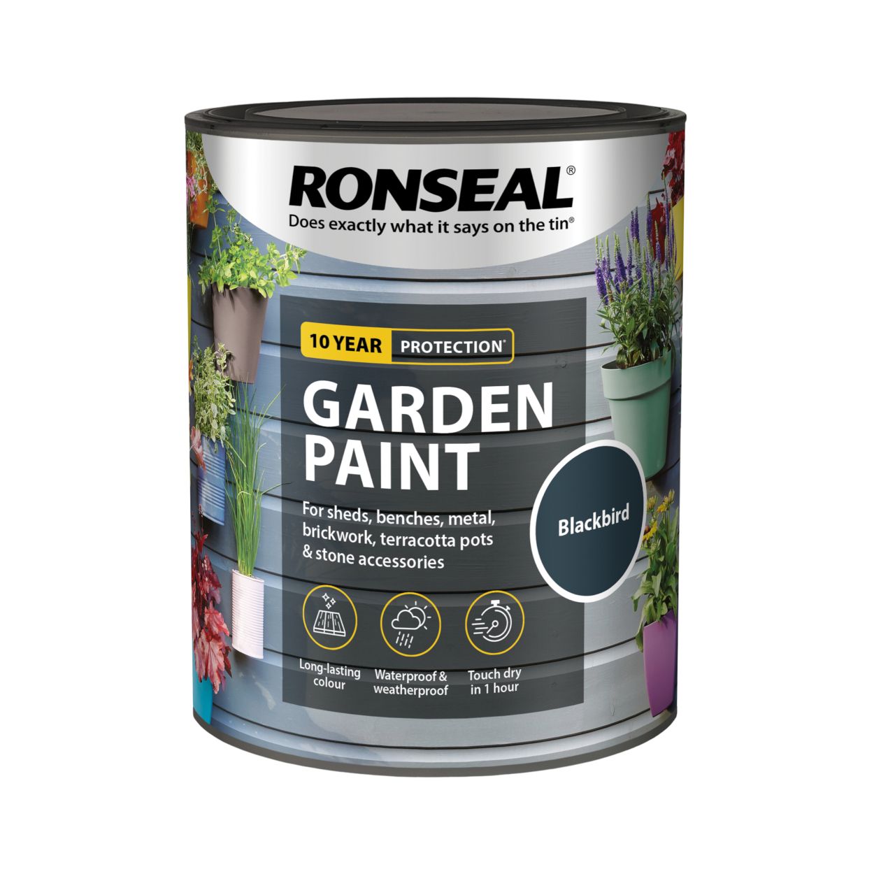 Ronseal 750ml Garden Paint Blackbird