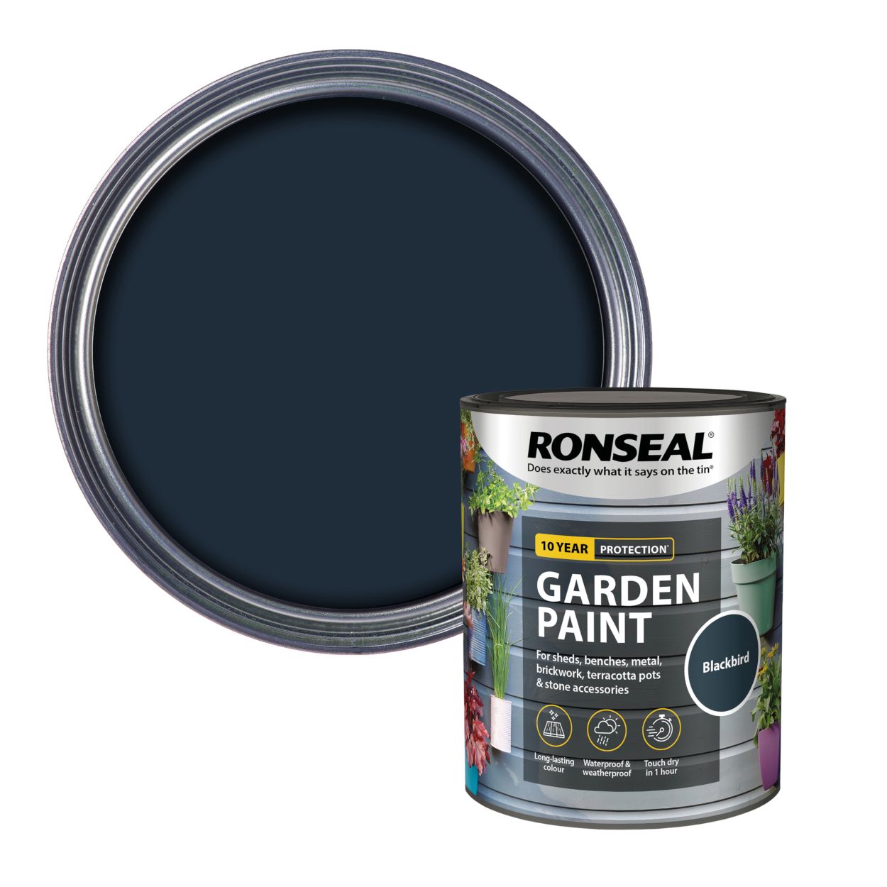 Ronseal 750ml Garden Paint Blackbird