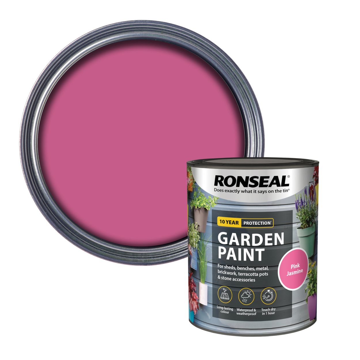 Ronseal 750ml Garden Paint Pink Jasmine