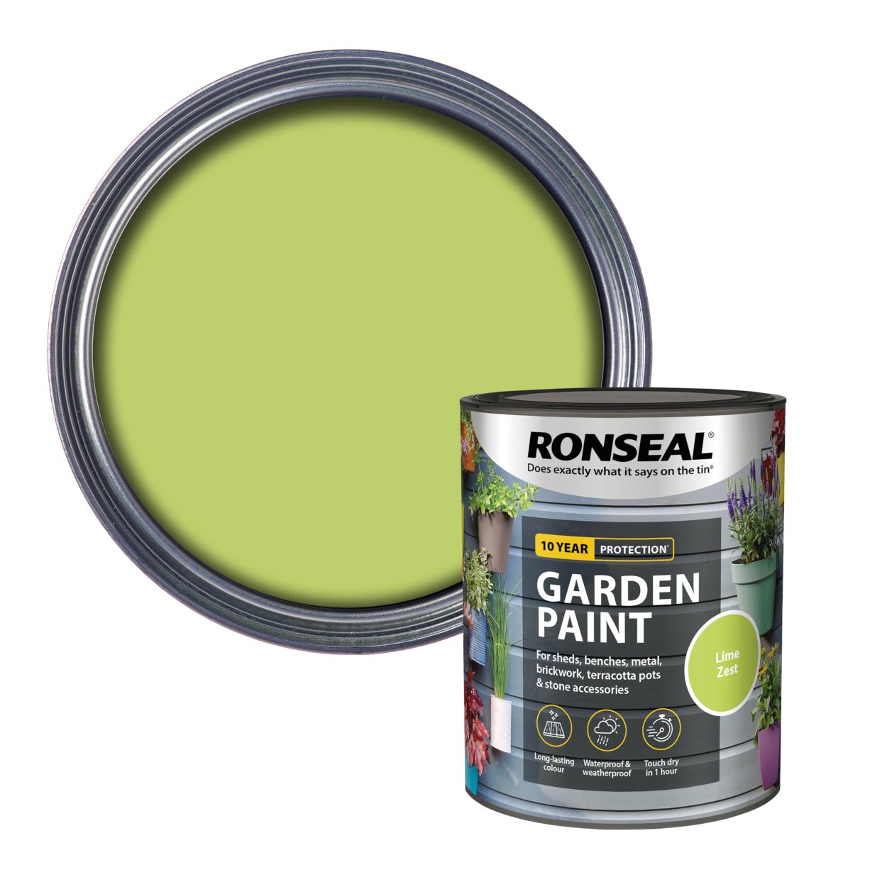 Ronseal 750ml Garden Paint Lime Zest