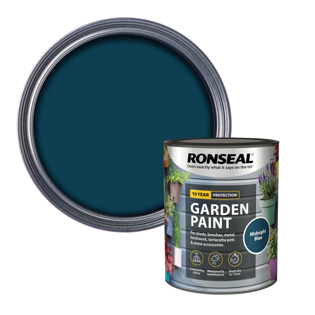 Ronseal 750ml Garden Paint Midnight Blue
