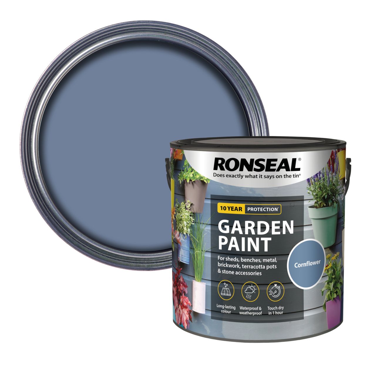 Ronseal 2.5 Litre Garden Paint Cornflower