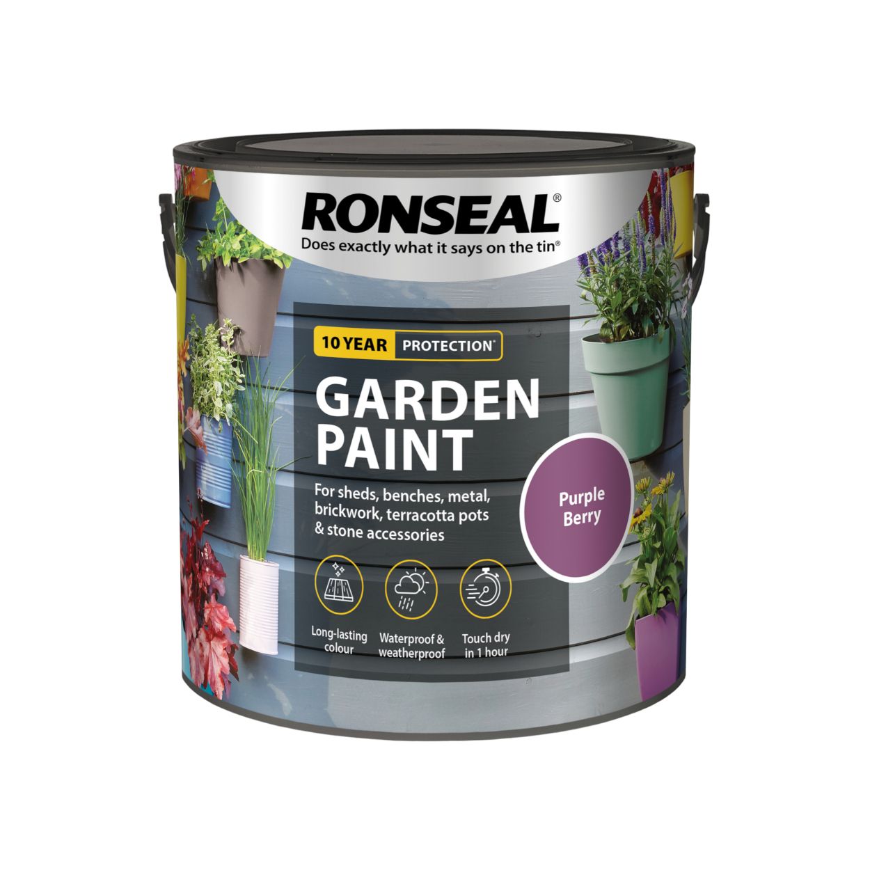 Ronseal 2.5 Litre Garden Paint Purple Berry