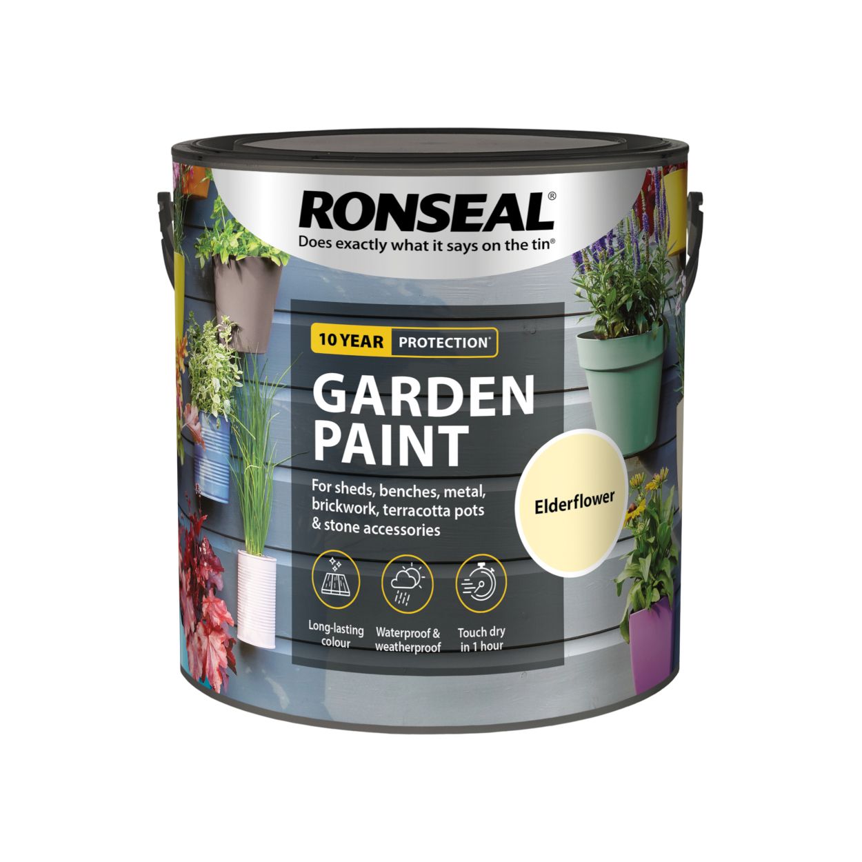 Ronseal 2.5 Litre Garden Paint Elderflower