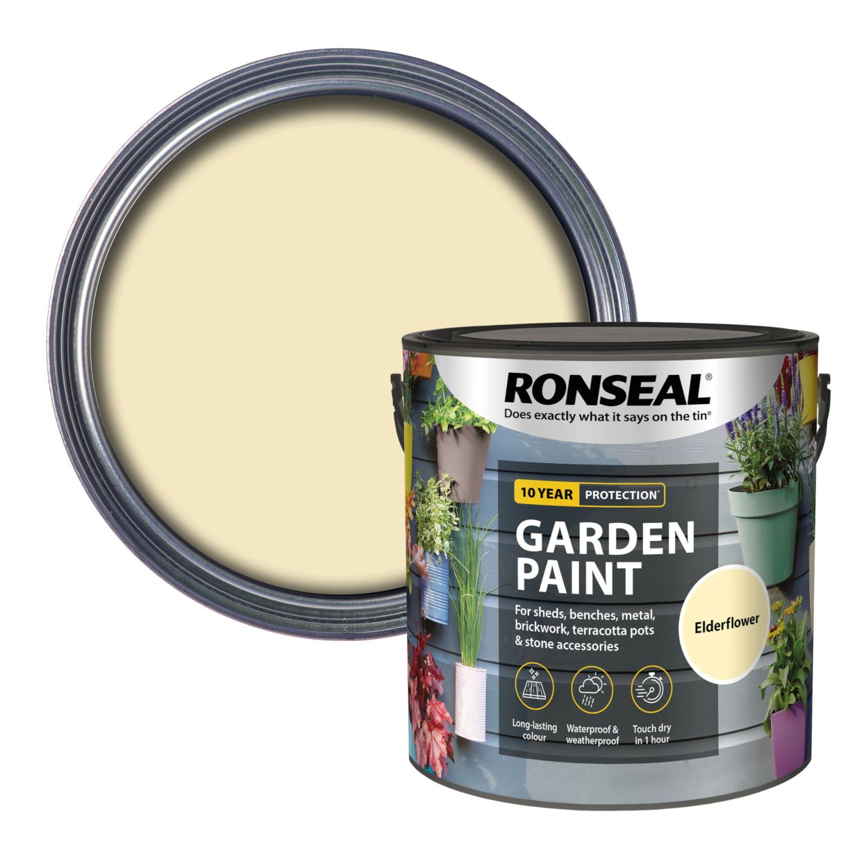 Ronseal 2.5 Litre Garden Paint Elderflower