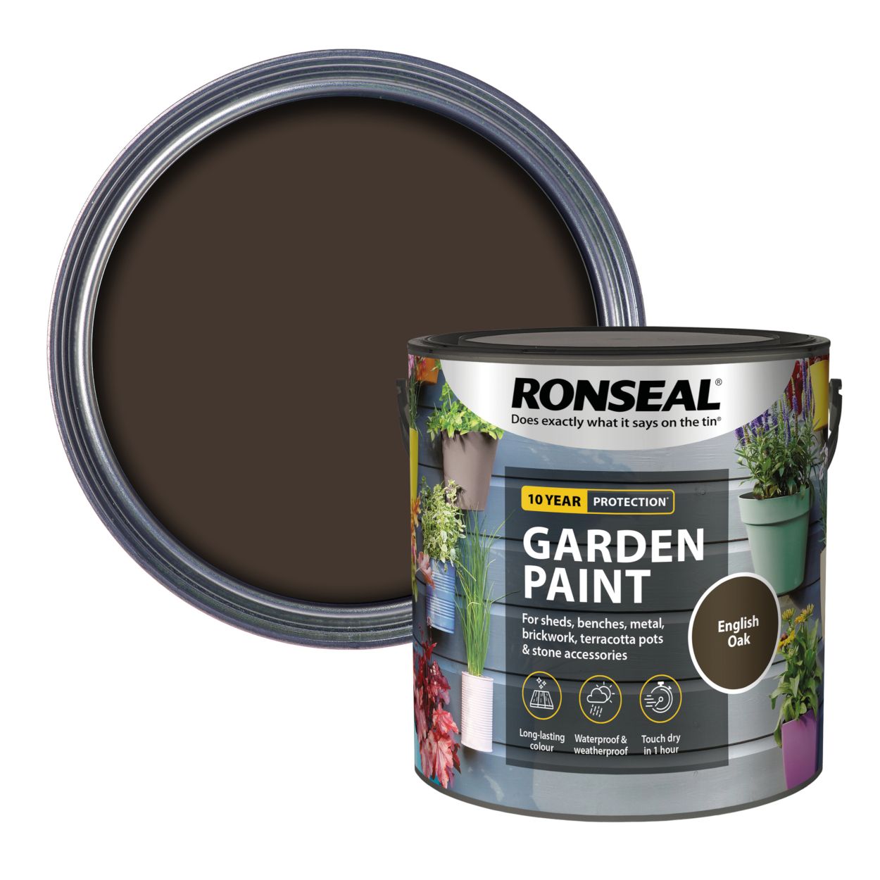 Ronseal 2.5 Litre Garden Paint English Oak