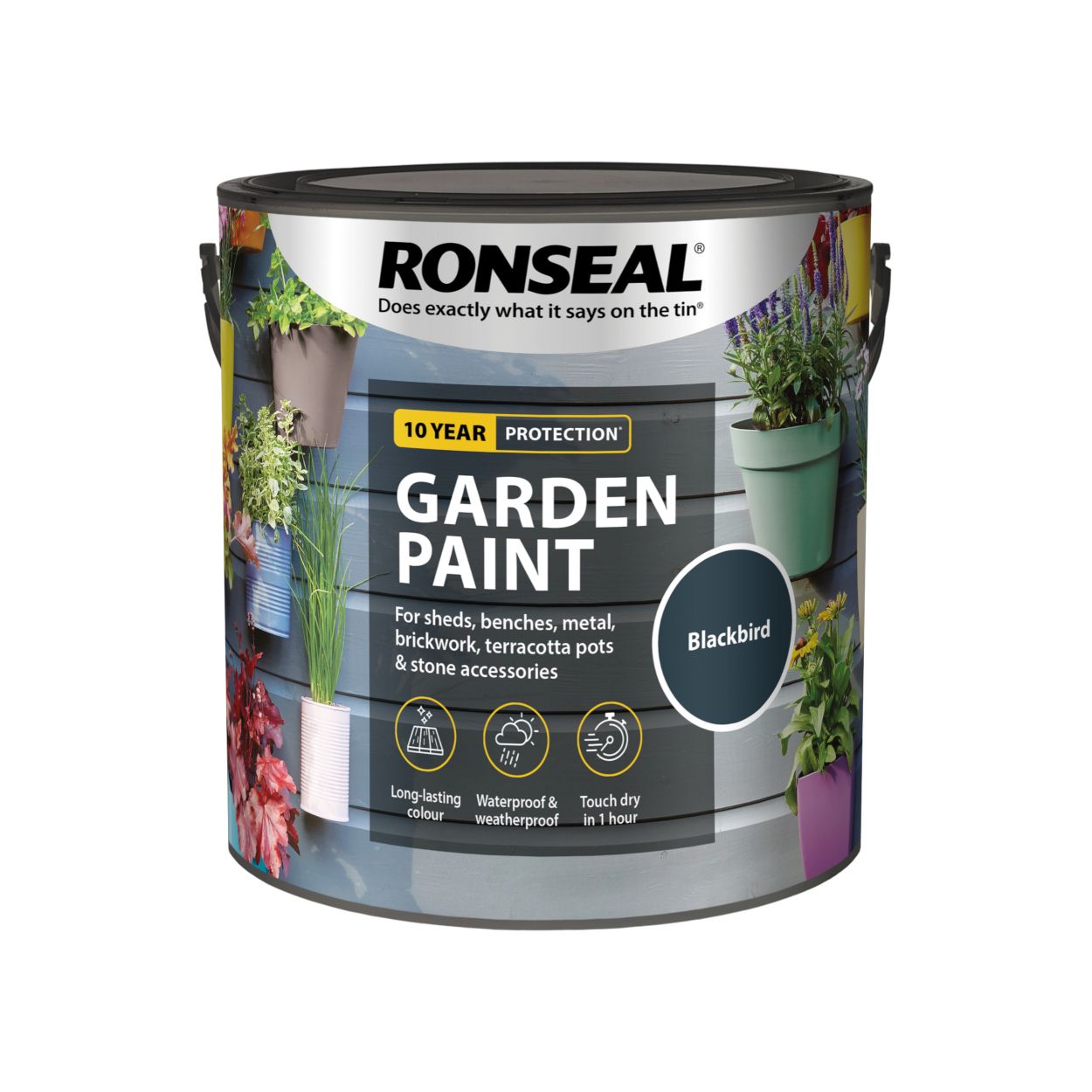 Ronseal 2.5 Litre Garden Paint Blackbird