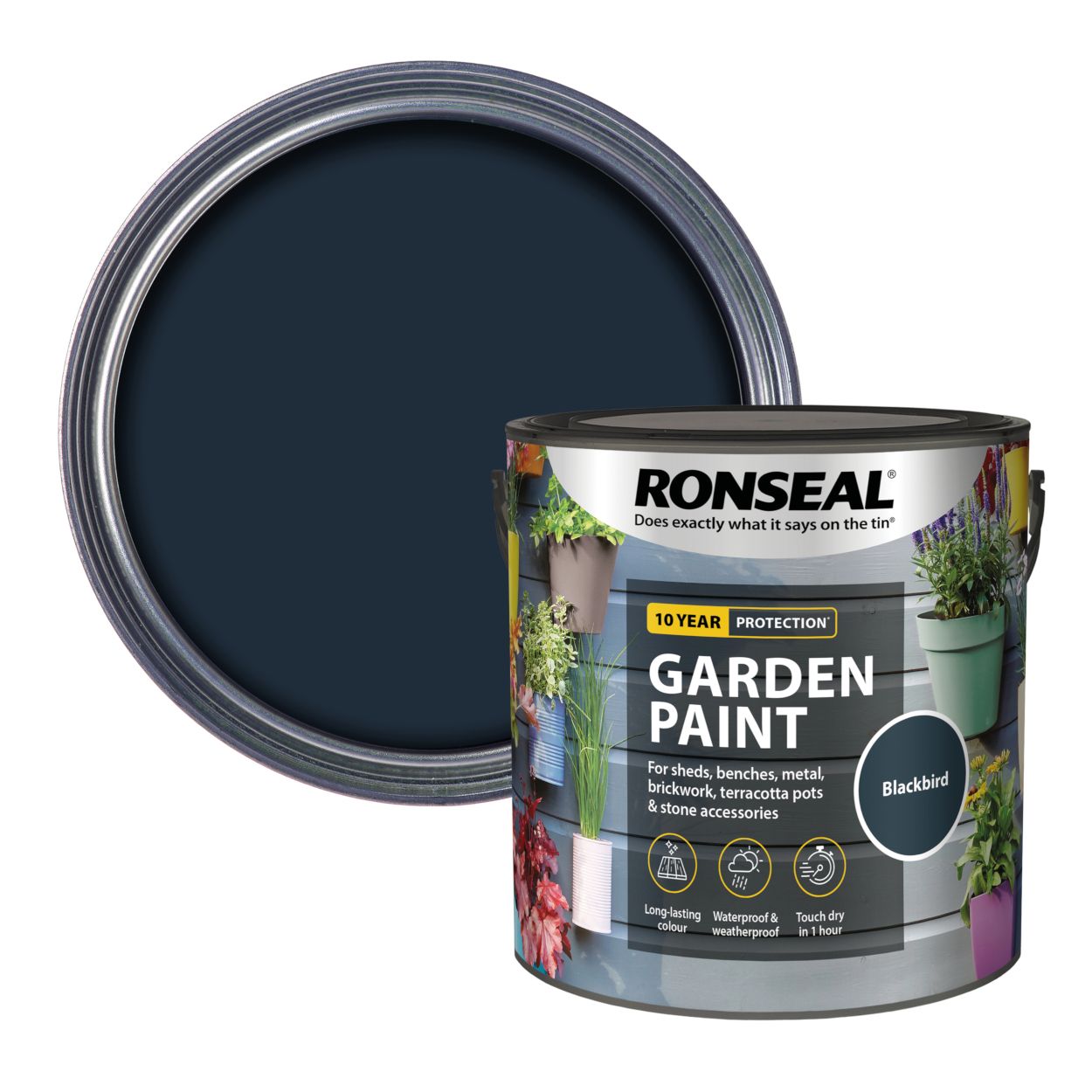 Ronseal 2.5 Litre Garden Paint Blackbird