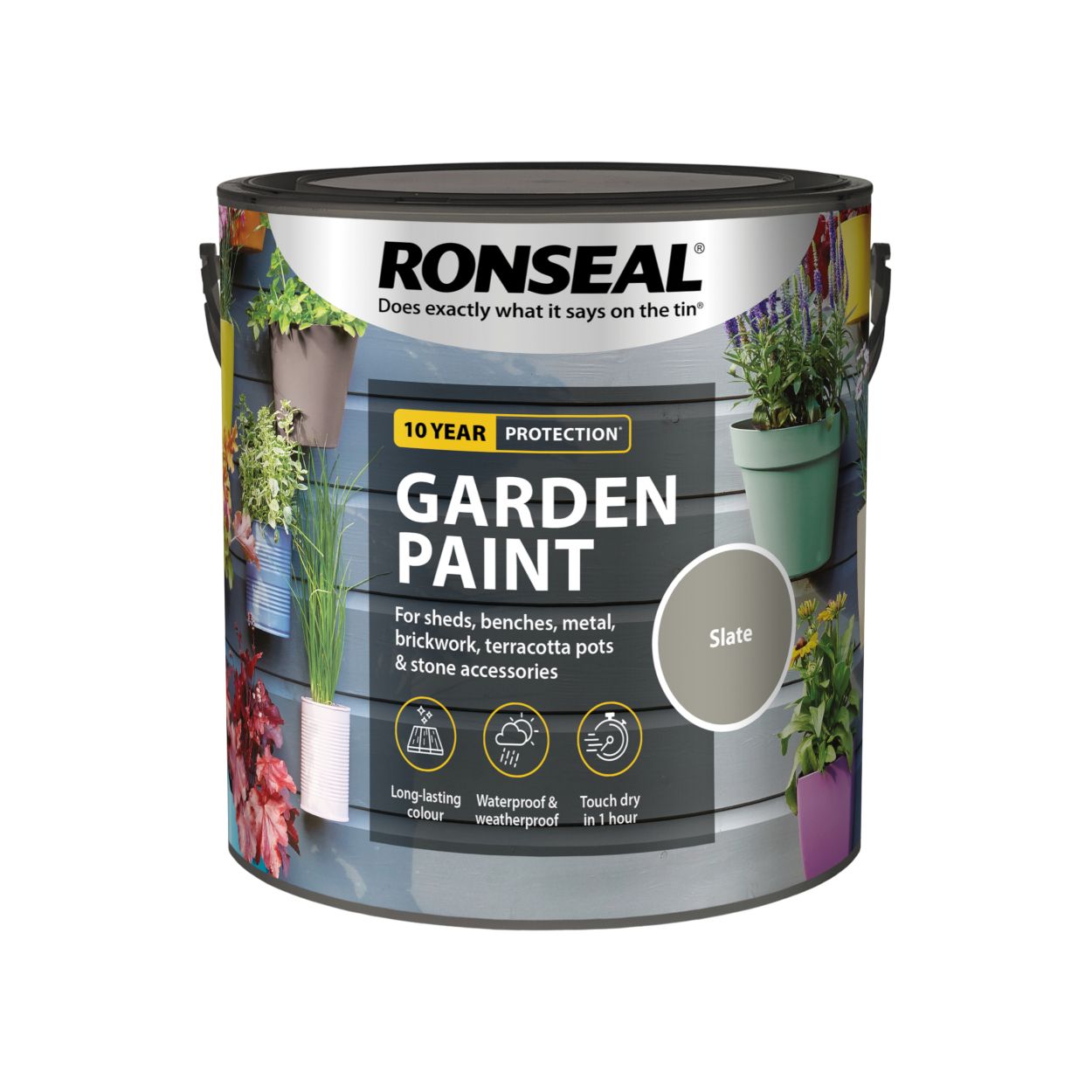 Ronseal 2.5 Litre Garden Paint Slate