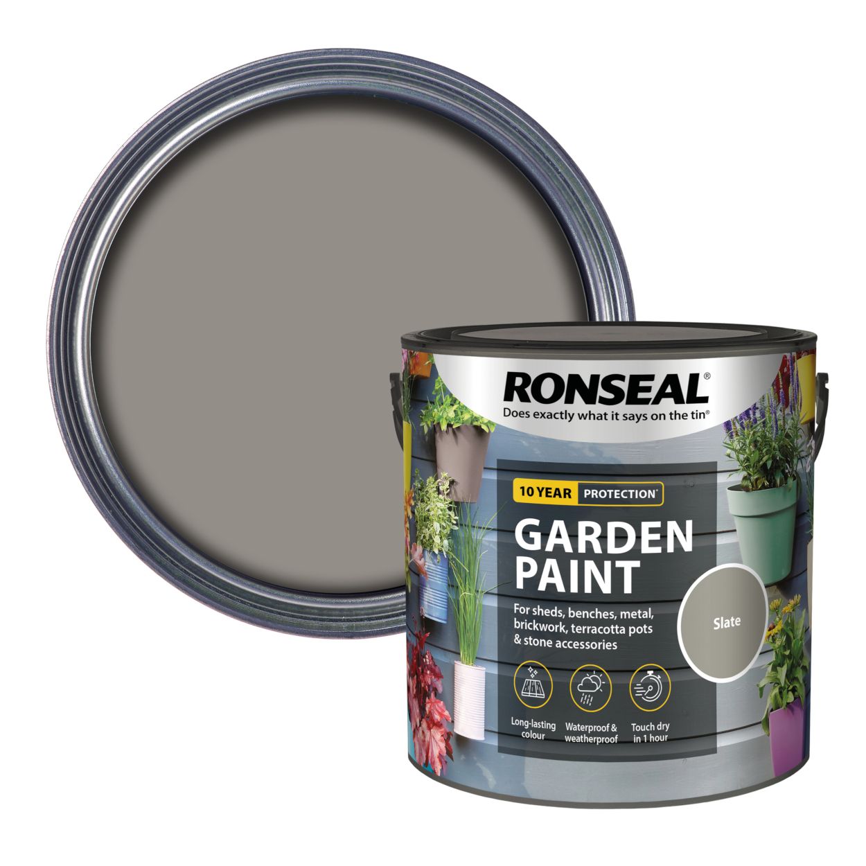 Ronseal 2.5 Litre Garden Paint Slate