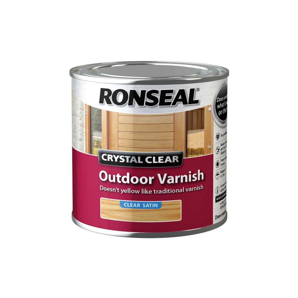 Ronseal 250ml Crystal Clear Outdoor Varnish - Clear Satin