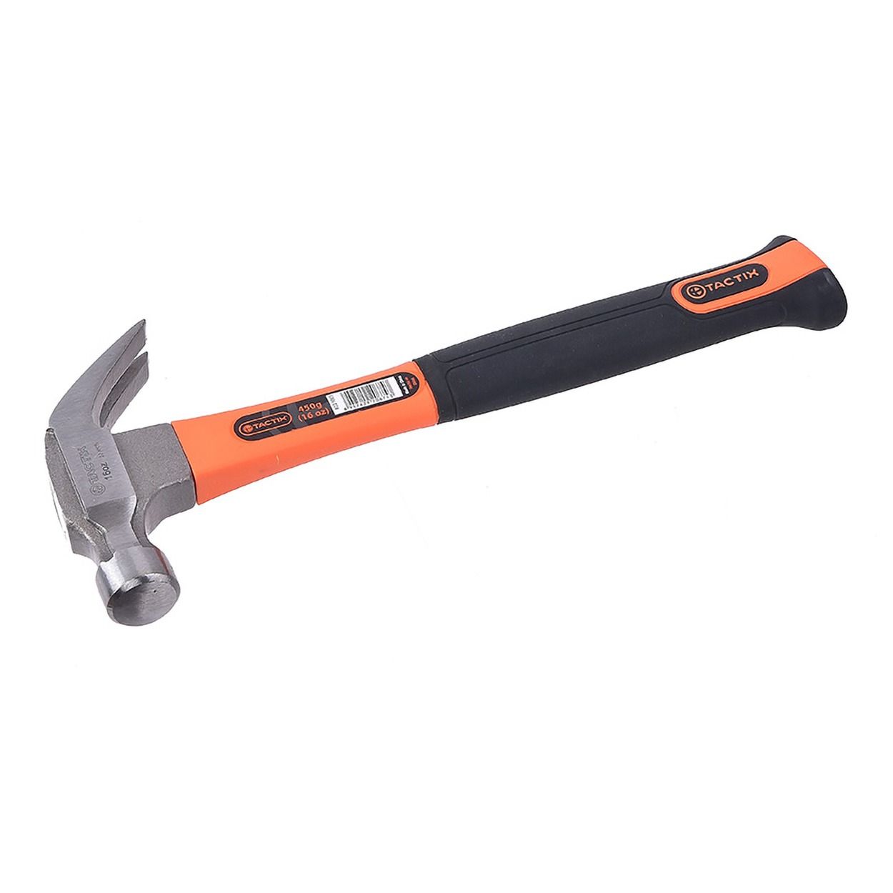 Tactix Claw Hammer 450G(16Oz) With Fiberglass Handle