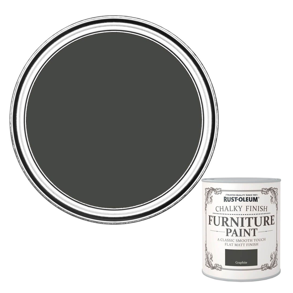 Rust-Oleum Chalky Finish Furniture Paint Graphite 125ml