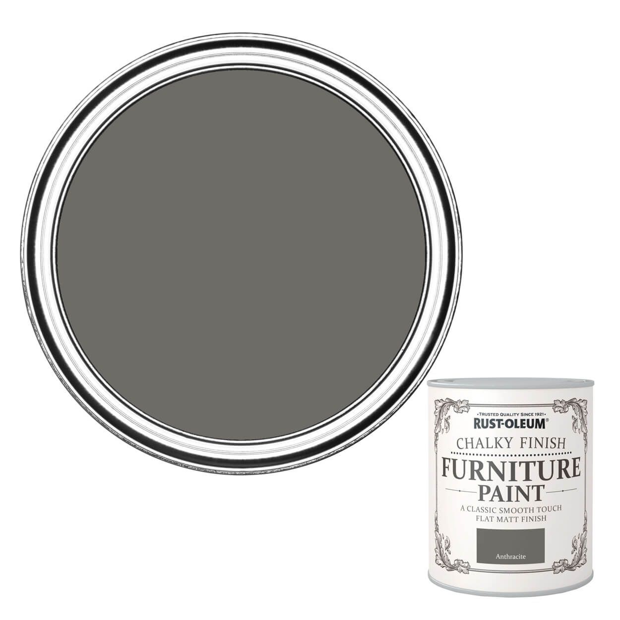 Rust-Oleum Chalky Finish Furniture Paint Anthracite 750ml