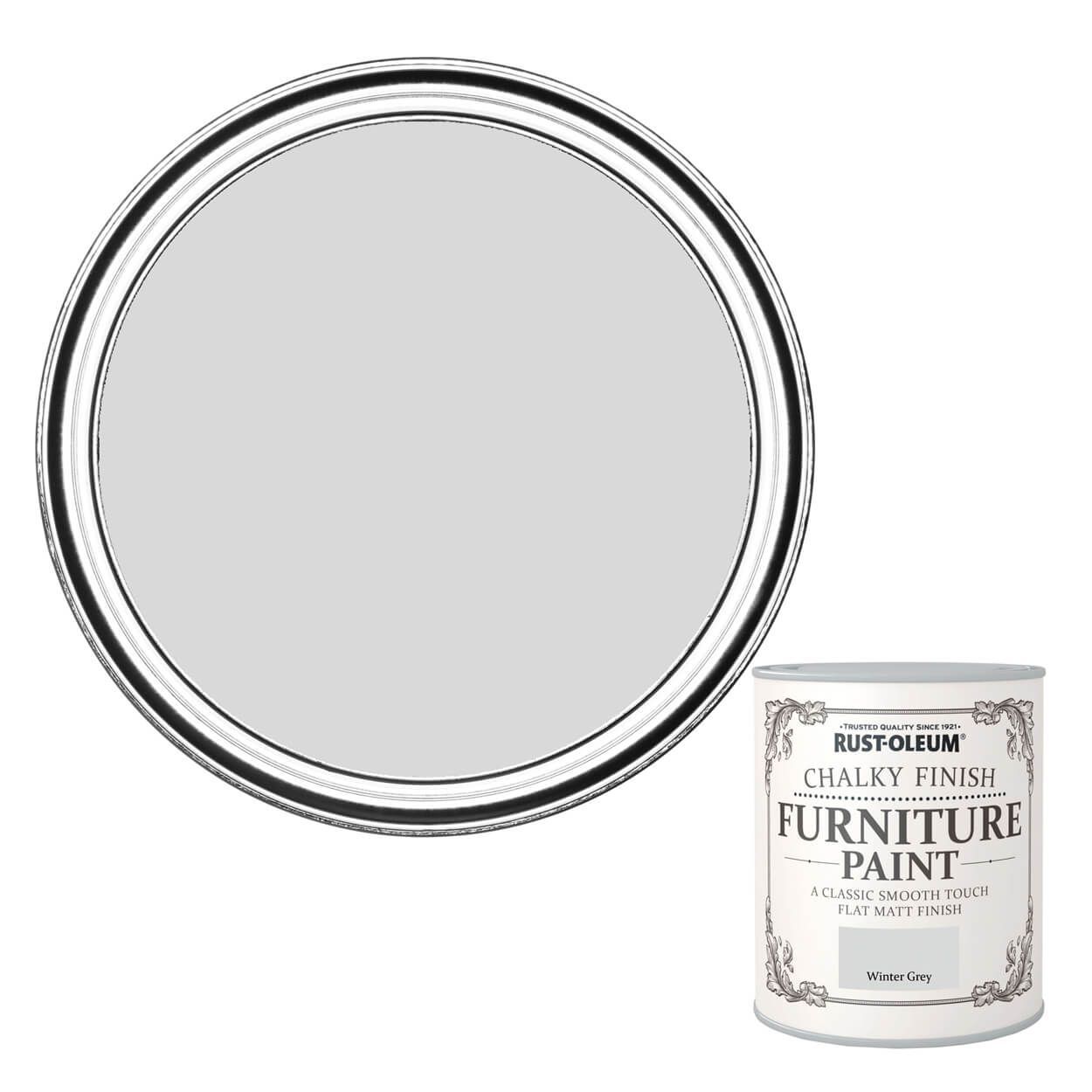 Rust-Oleum Chalky Finish Furniture Paint Winter Grey 750ml