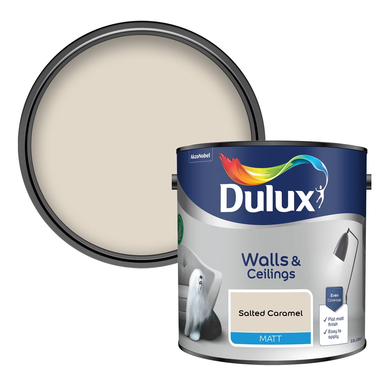 Dulux Walls & Ceilings Matt Salted Caramel 2.5L