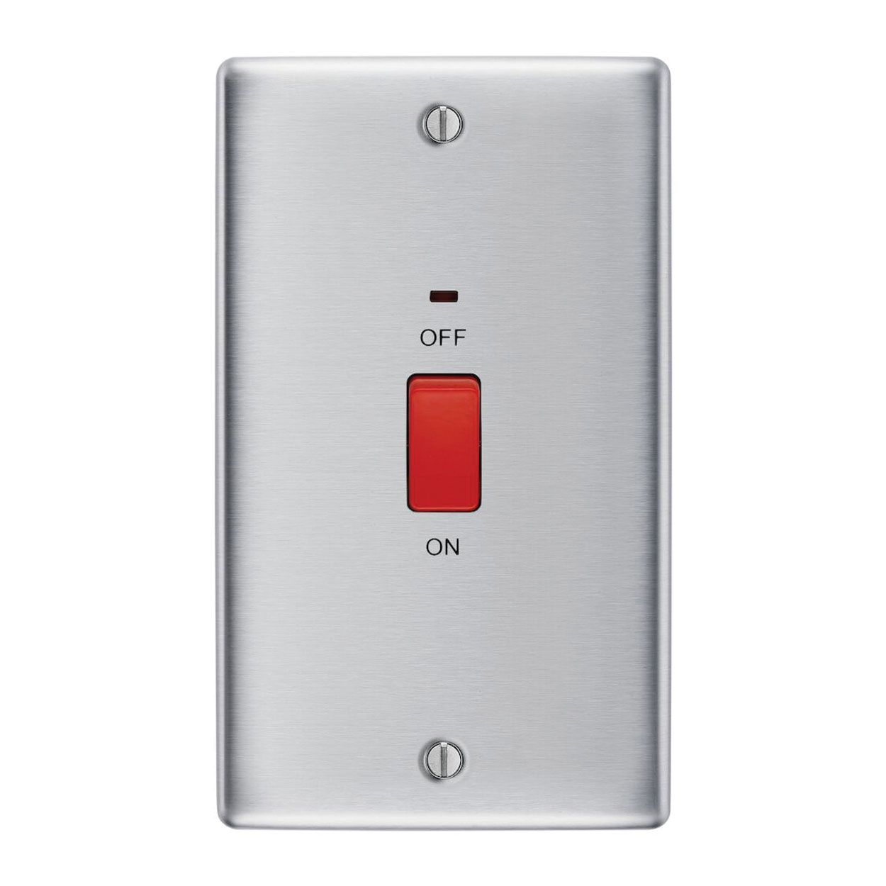 BG Brushed Steel 45A Cooker Switch
