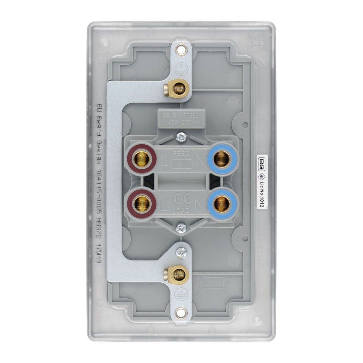 BG Brushed Steel 45A Cooker Switch