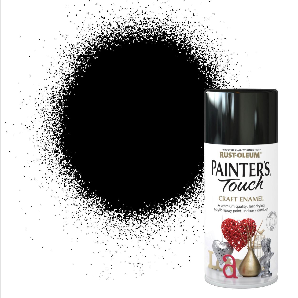 Rust-Oleum Painter's Touch Craft Enamel (Spray)  Gloss Black 150ml