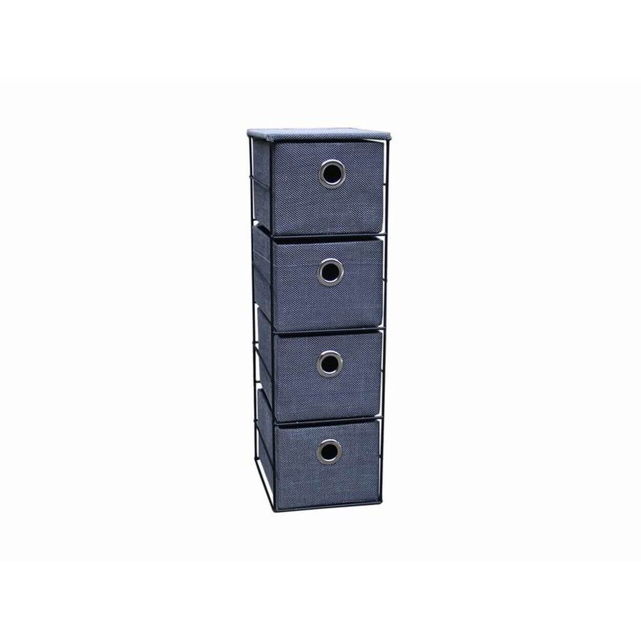 Black Wire Cabinet With 4 Drawers