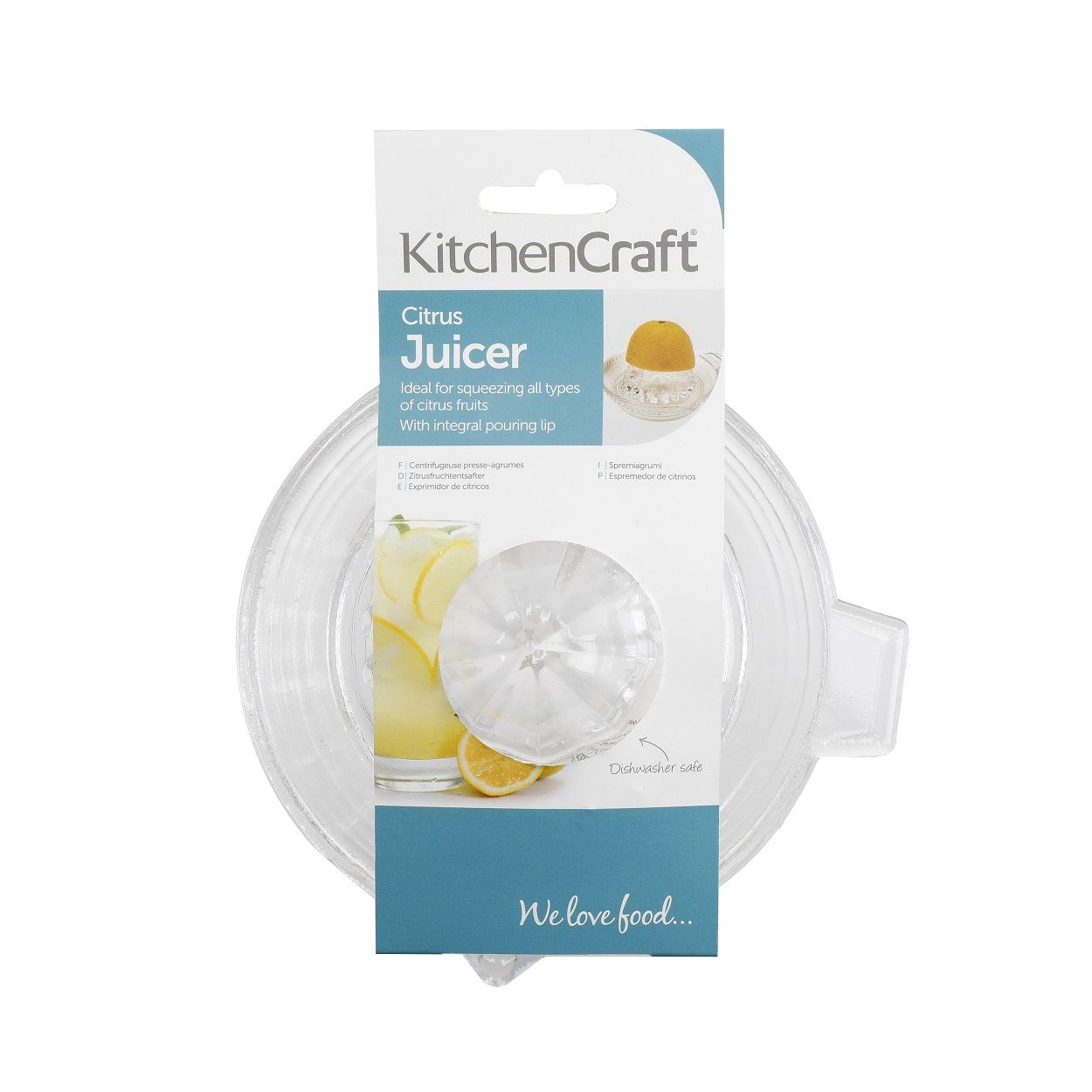 Kitchen Craft Round Glass Lemon / Citrus Fruit Squeezer
