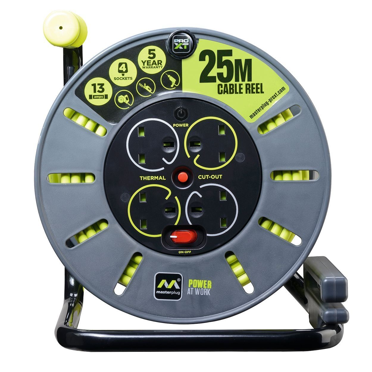 Masterplug 4 Gang 25 Metre Garden Cable Reel