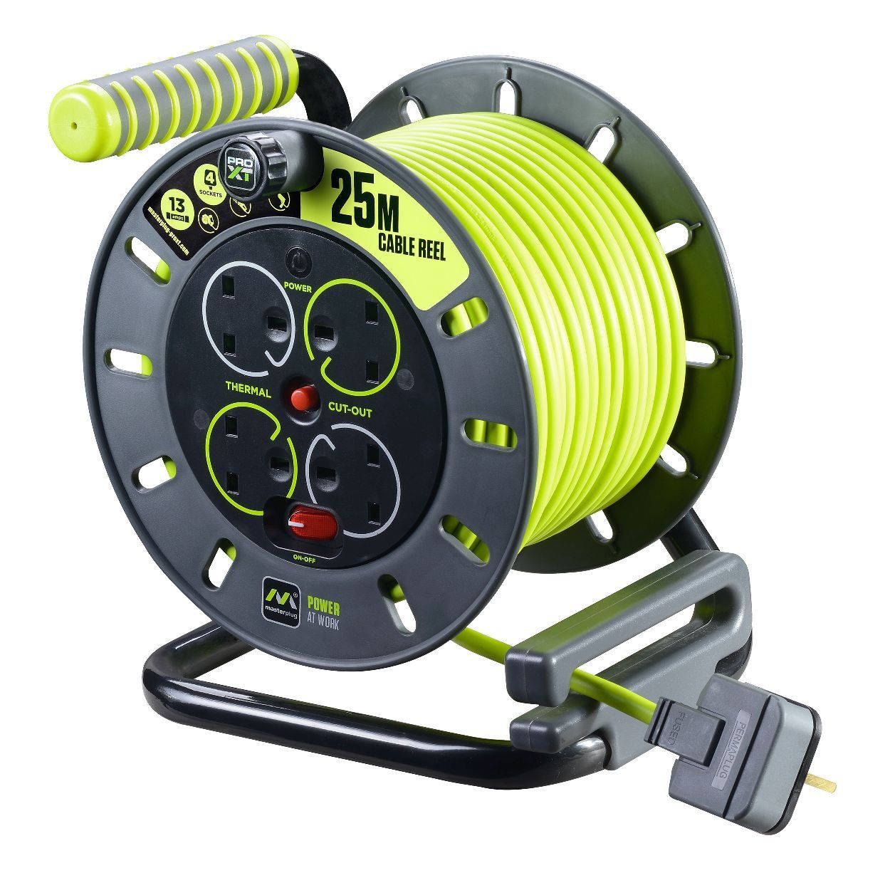 Masterplug 4 Gang 25 Metre Garden Cable Reel