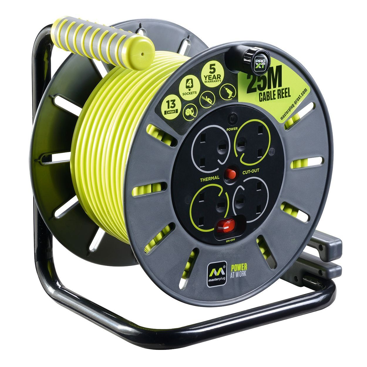 Masterplug 4 Gang 25 Metre Garden Cable Reel
