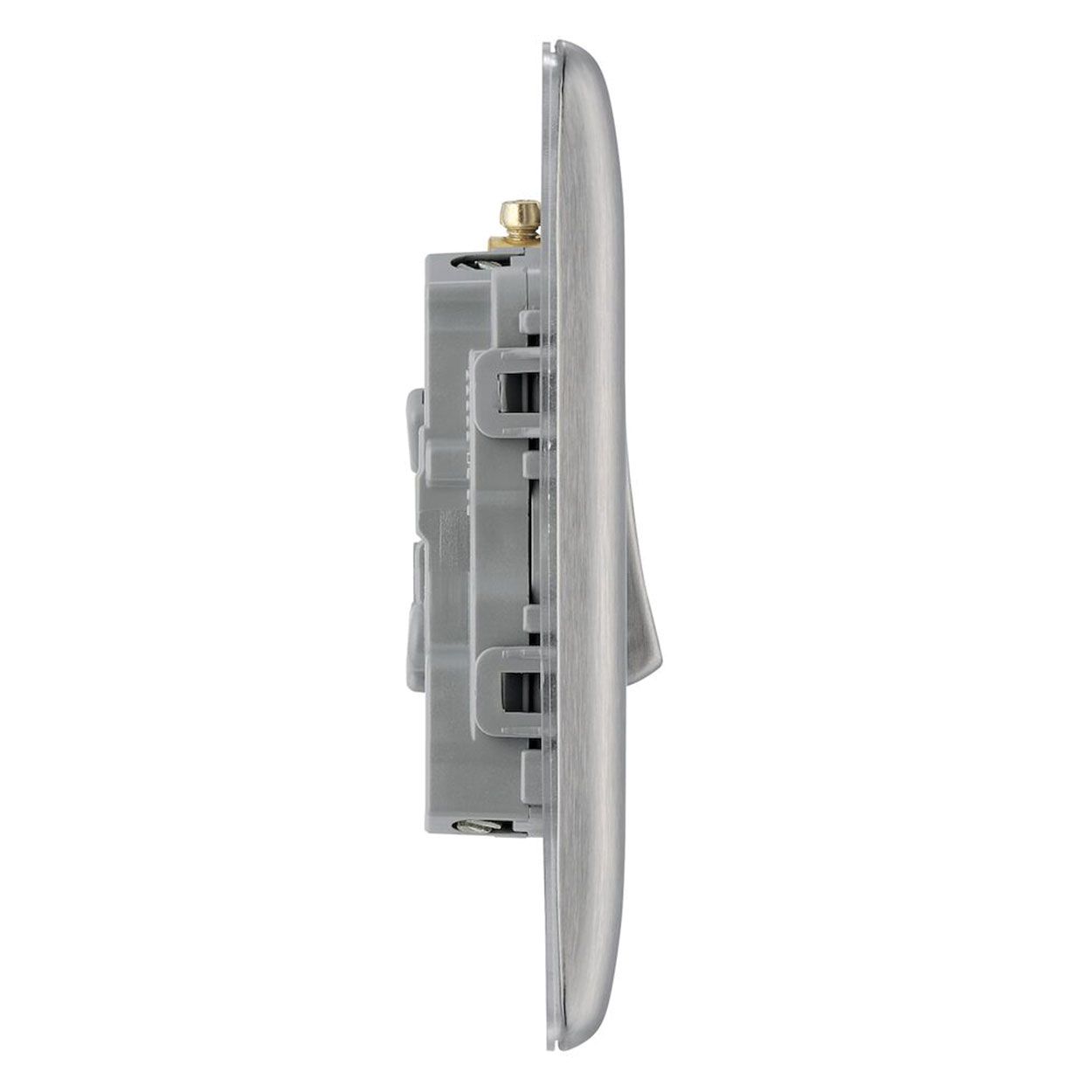 BG Brushed Steel 10A 3 Gang Switch