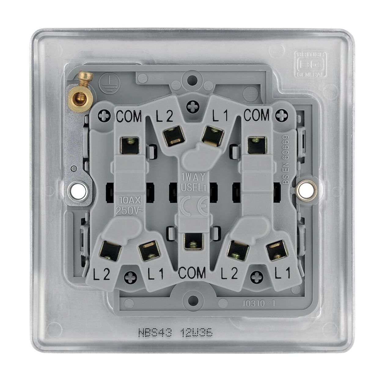 BG Brushed Steel 10A 3 Gang Switch