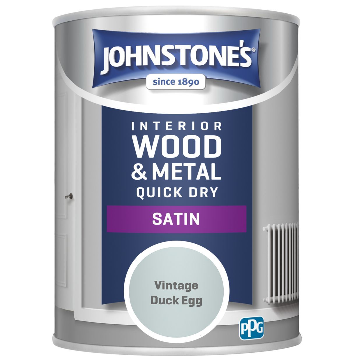 Johnstone's  One Coat Quick Dry Satin Vintage Duck Egg 750ml