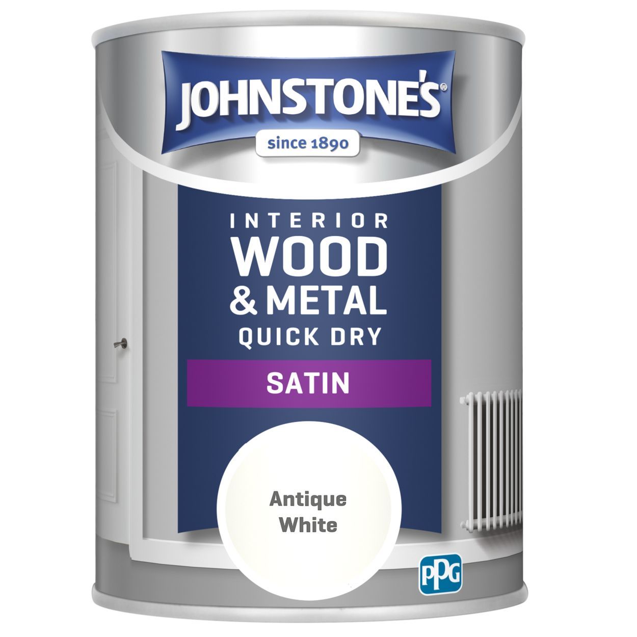 Johnstone's One Coat Quick Dry Satin Antique White 750ml