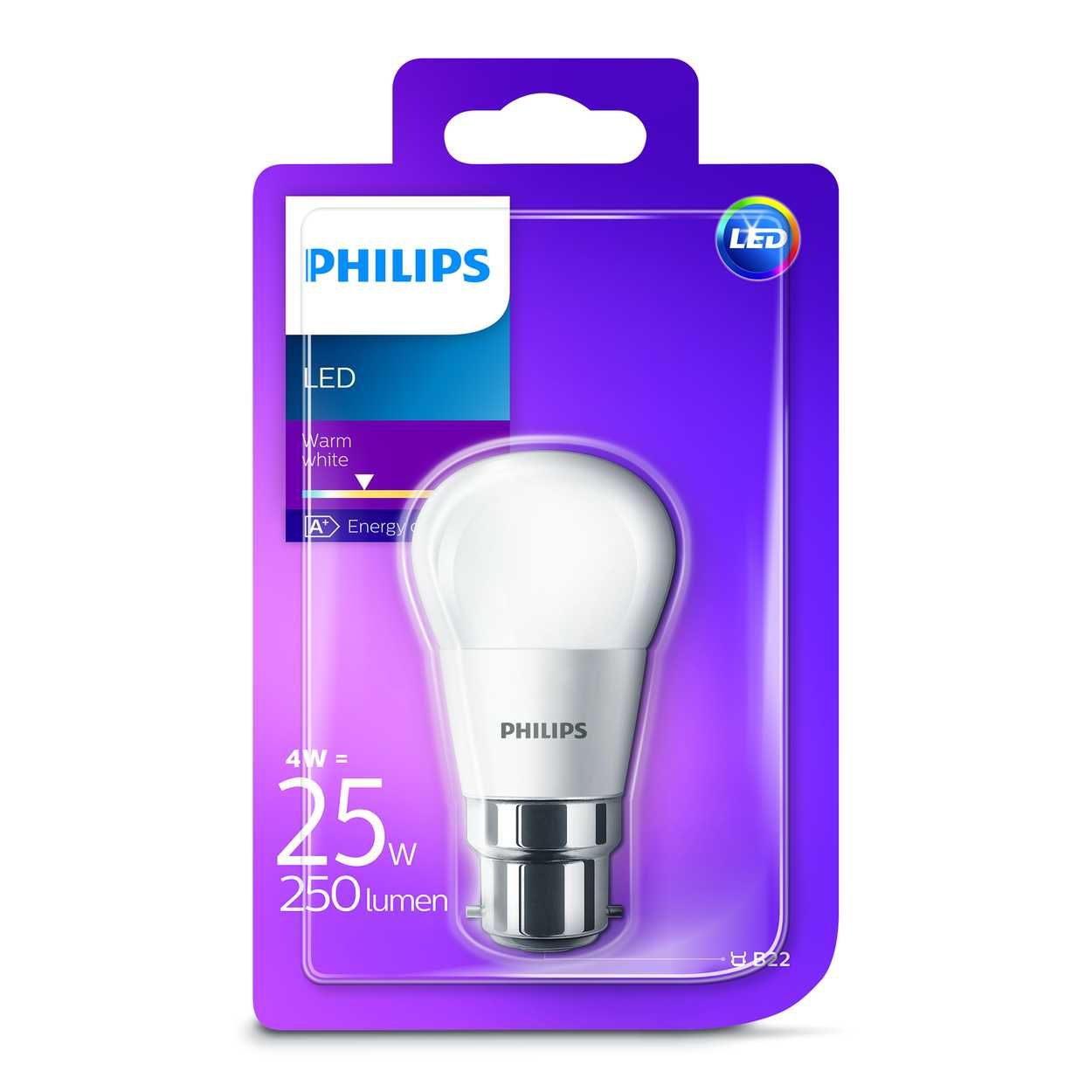 Philips LED 4W/25W B22 WW 230V GOLF FR ND (vEMC)